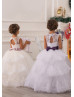 Fabulous Lace Tulle Beaded Keyhole Back Flower Girl Dress